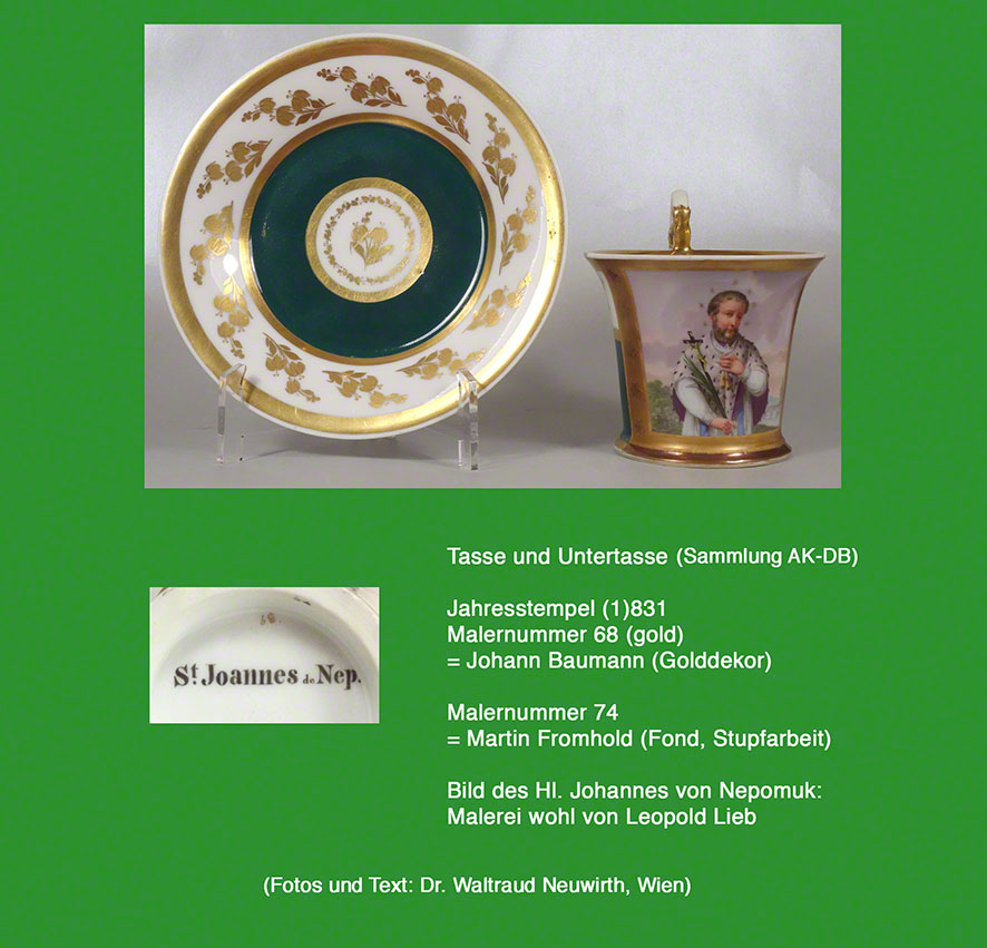 Wiener-Porzellan-Tasse Hl. Nepomuk